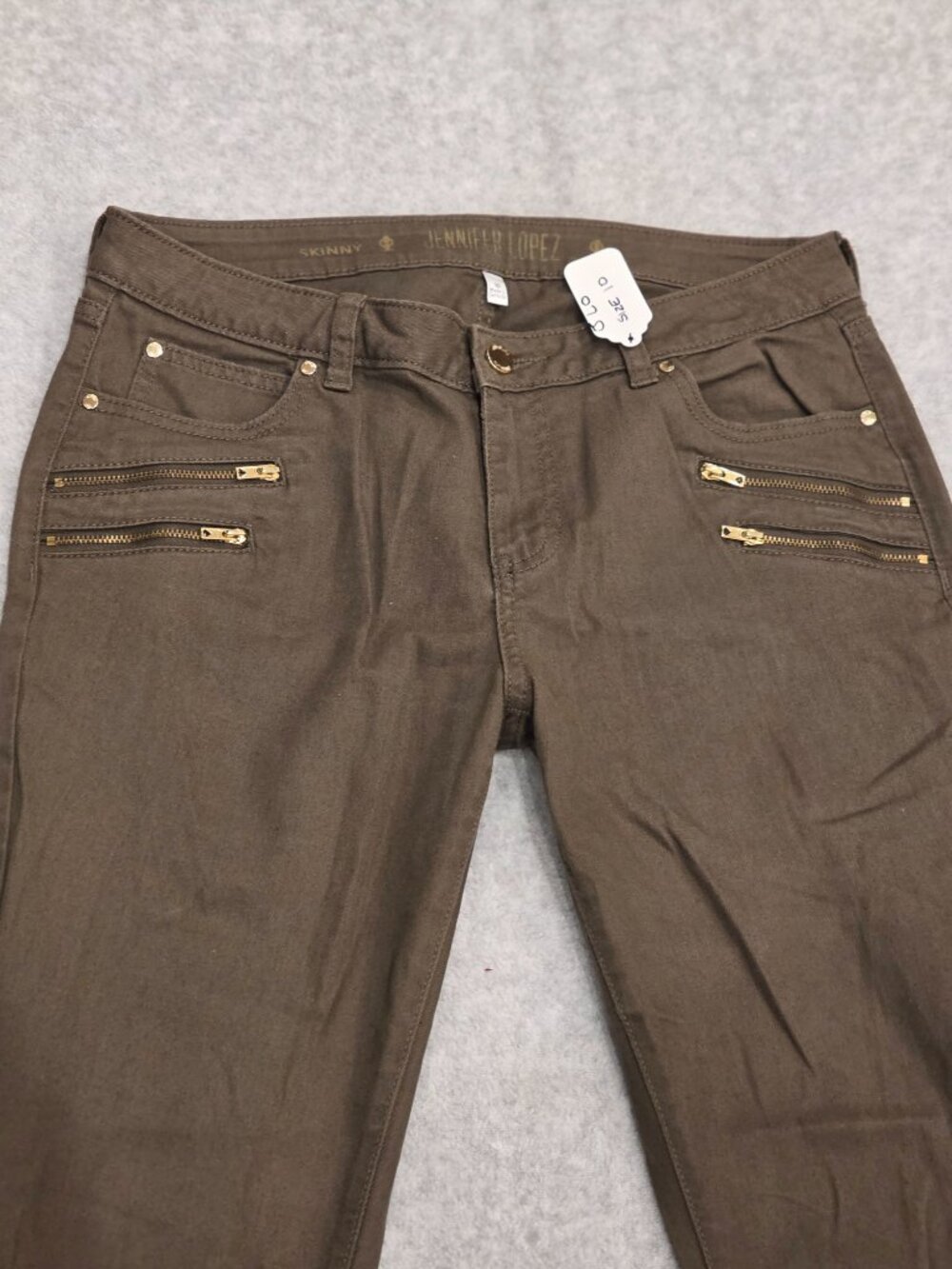 Jennifer Lopez Olive Green Skinny Jeans, Size 10